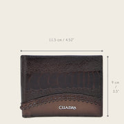 Cartera en piel genuina de pata de avestruz para caballero Carteras 