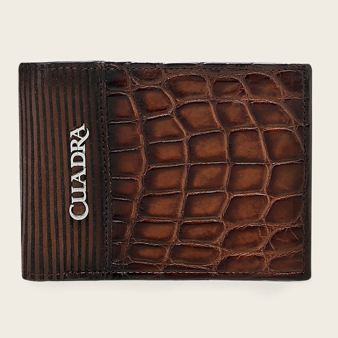 Cartera en piel genuina de alligator