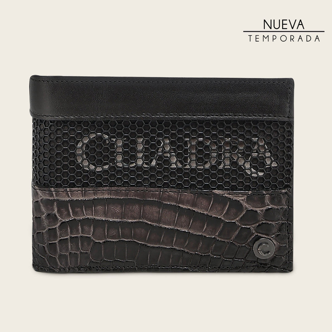 Cartera en piel genuina de alligator para caballero