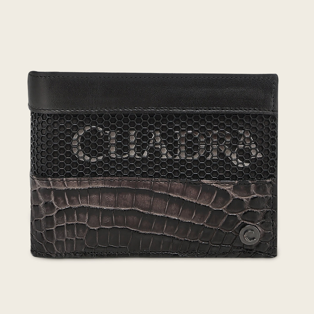 Cartera en piel genuina de alligator para caballero