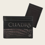 Cartera en piel genuina de alligator para caballero
