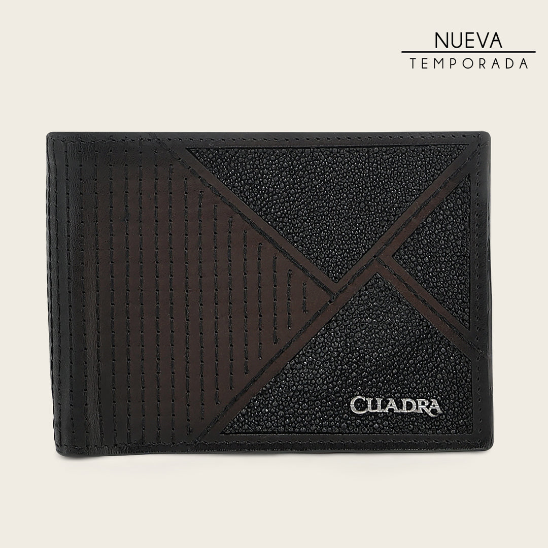 Cartera en piel genuina de mantarraya para caballero