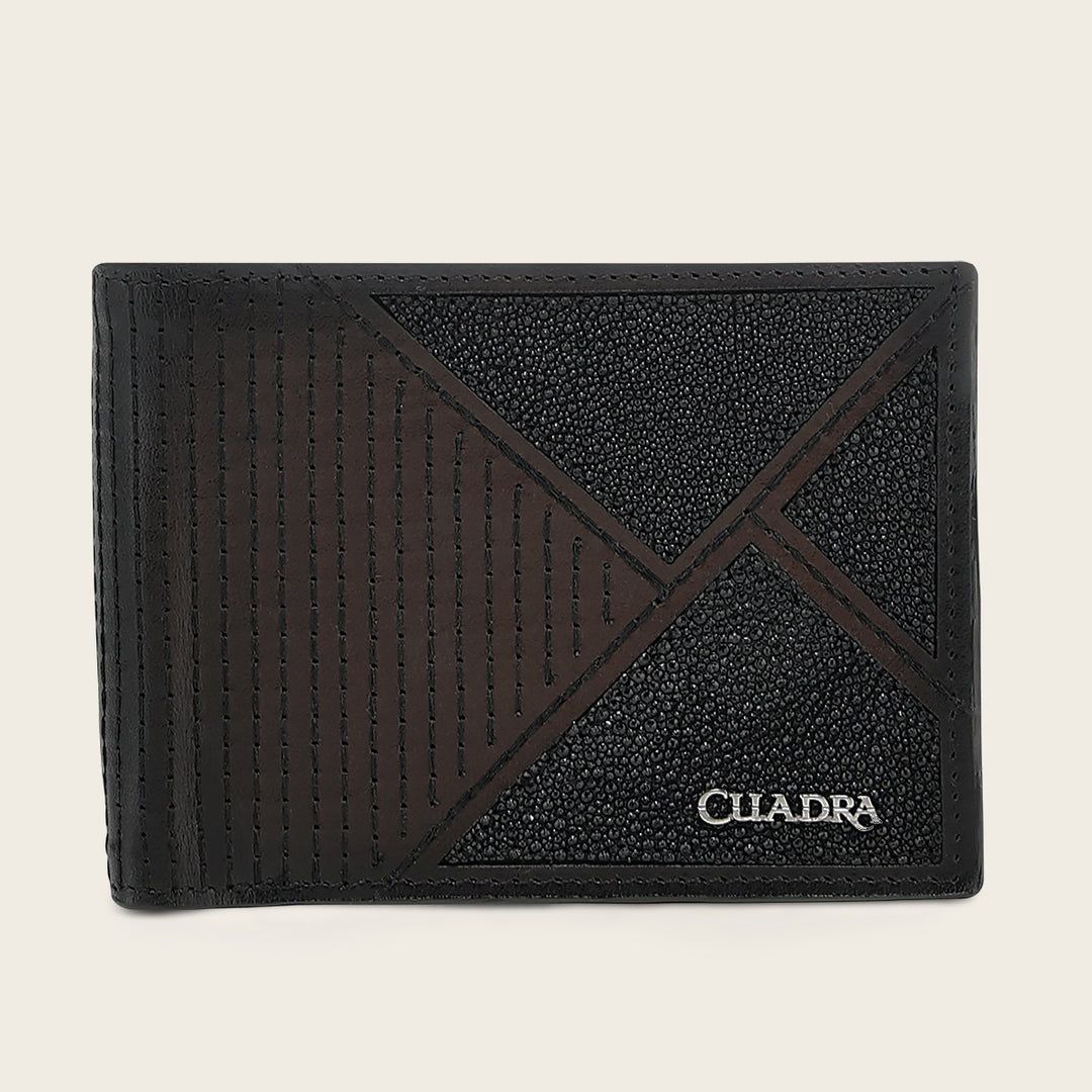 Cartera en piel genuina de mantarraya para caballero