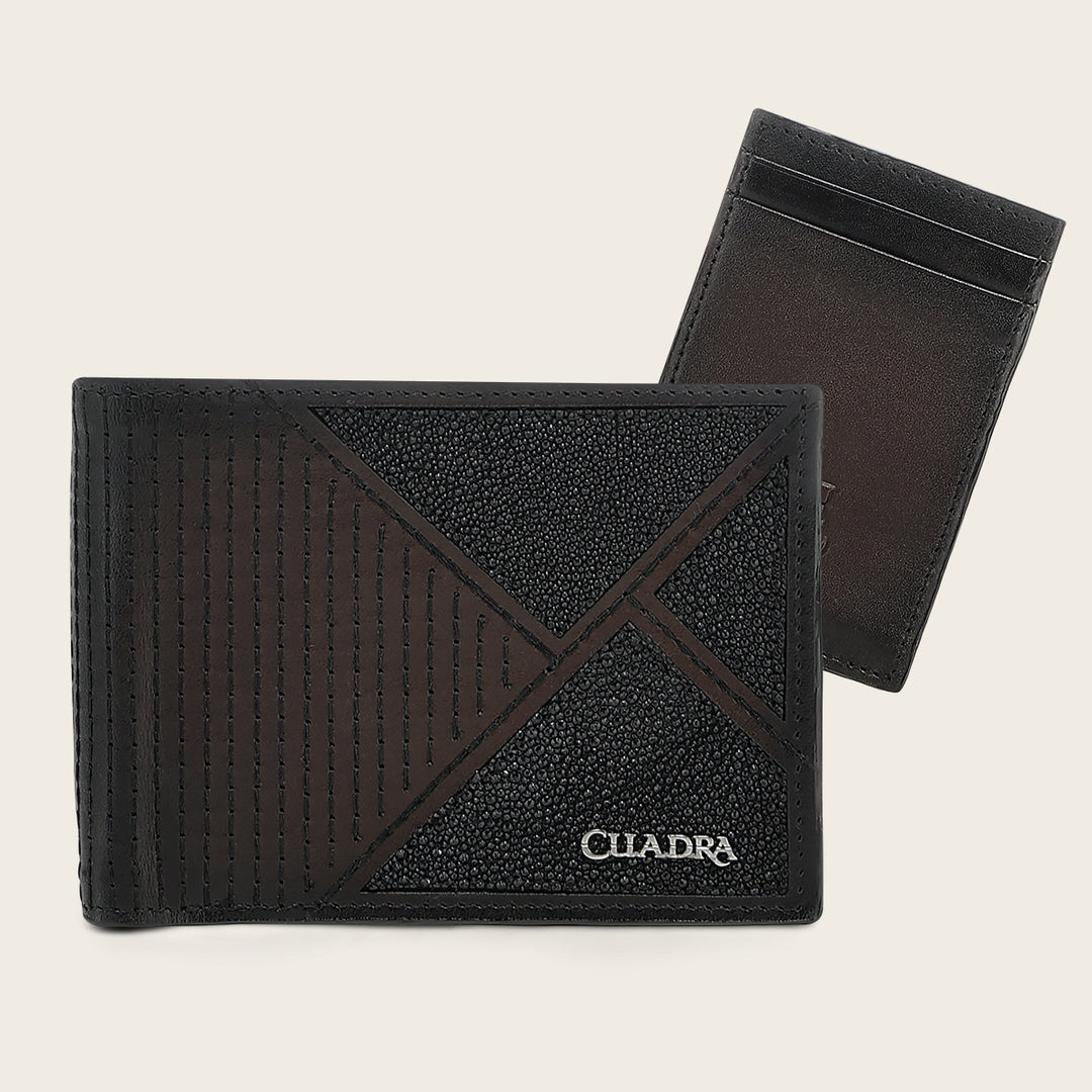 Cartera en piel genuina de mantarraya para caballero