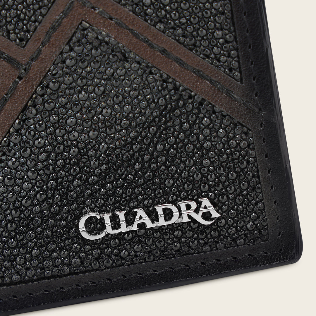 Cartera en piel genuina de mantarraya para caballero