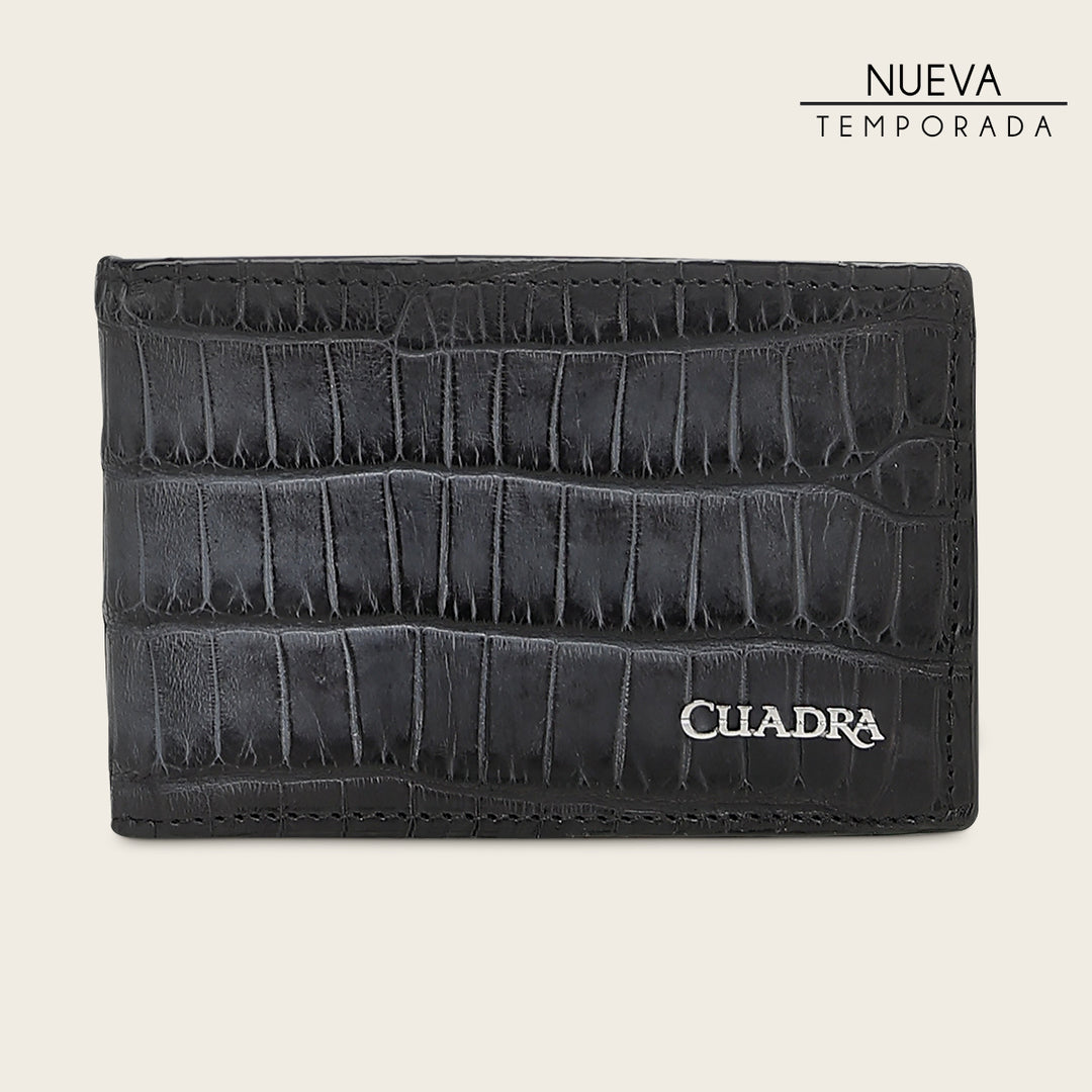Cartera en piel genuina de alligator para caballero