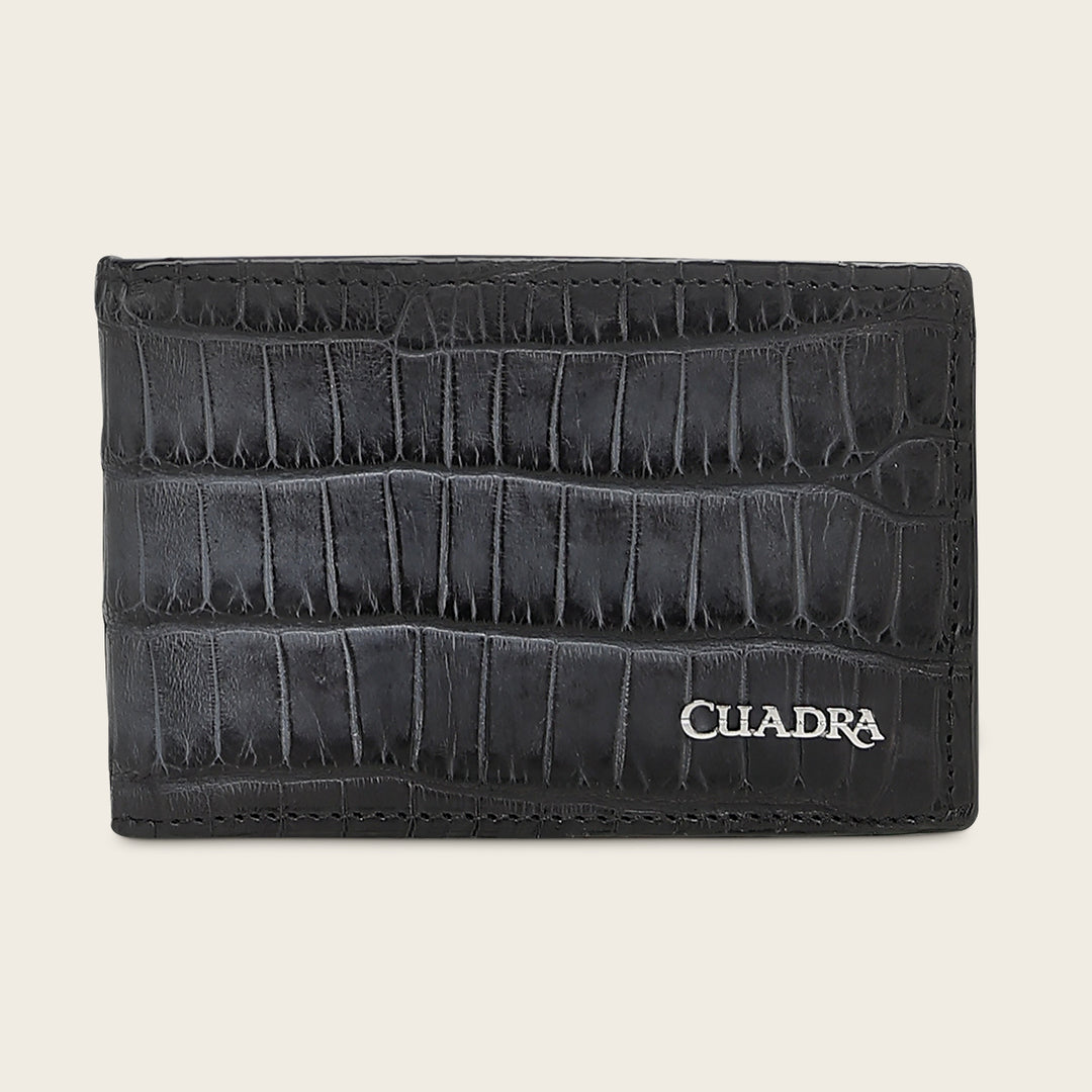 Cartera en piel genuina de alligator para caballero