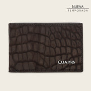 Tarjetero en piel genuina de porosus para caballero