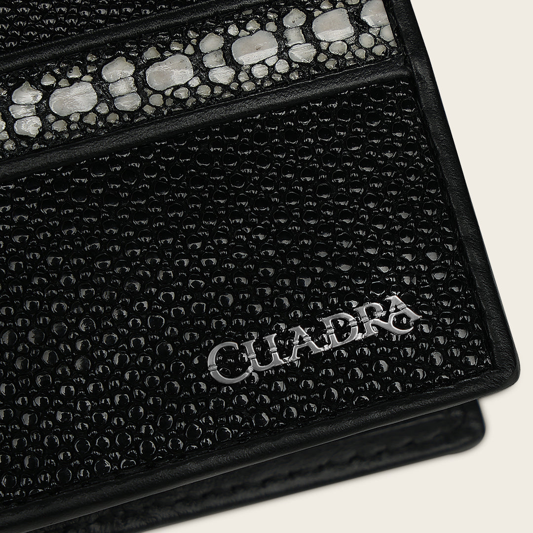 Cartera en piel genuina de mantarraya para caballero