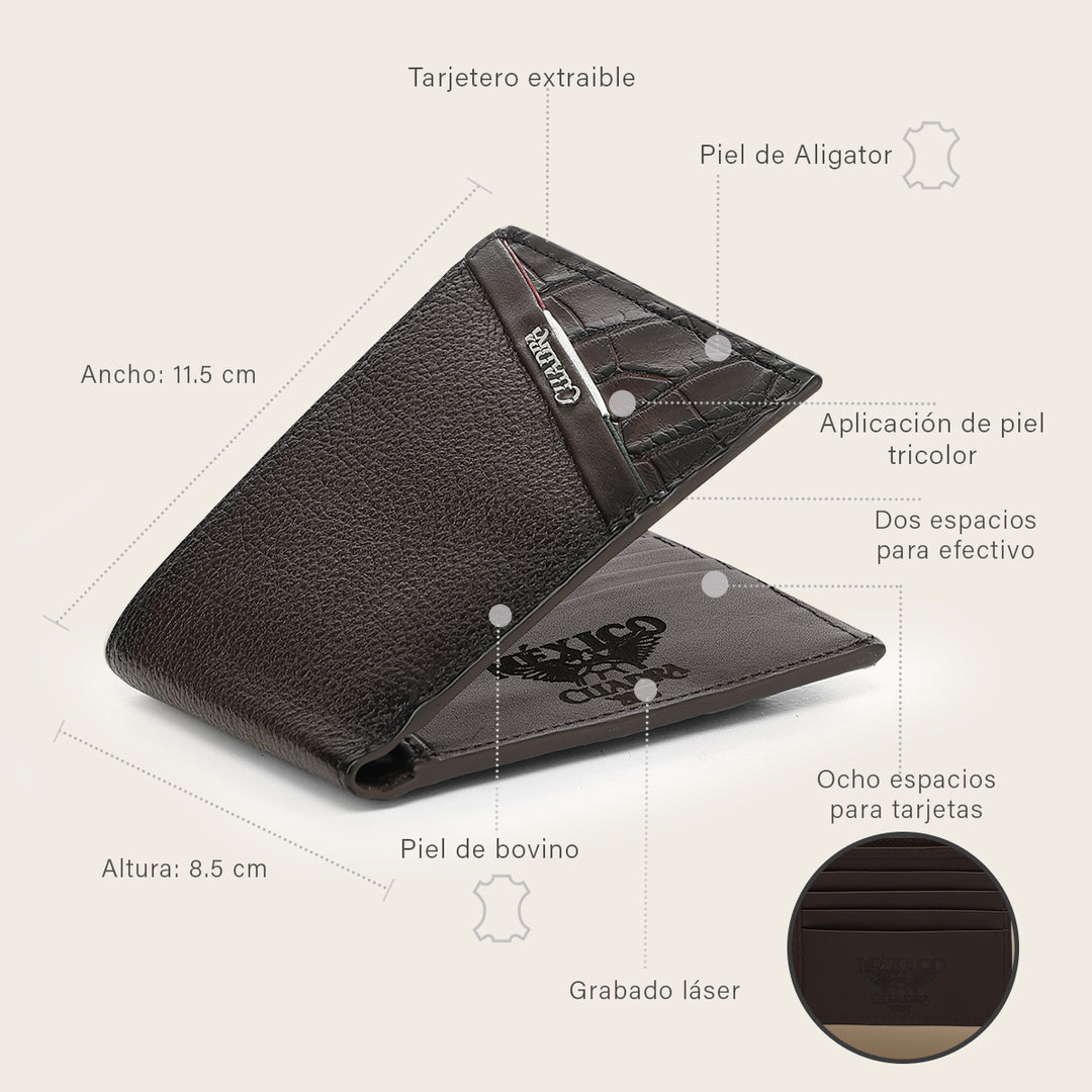 Cartera en piel genuina de alligator para caballero edición limitada 2026