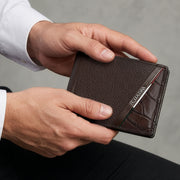 Cartera en piel genuina de alligator para caballero edición limitada 2026