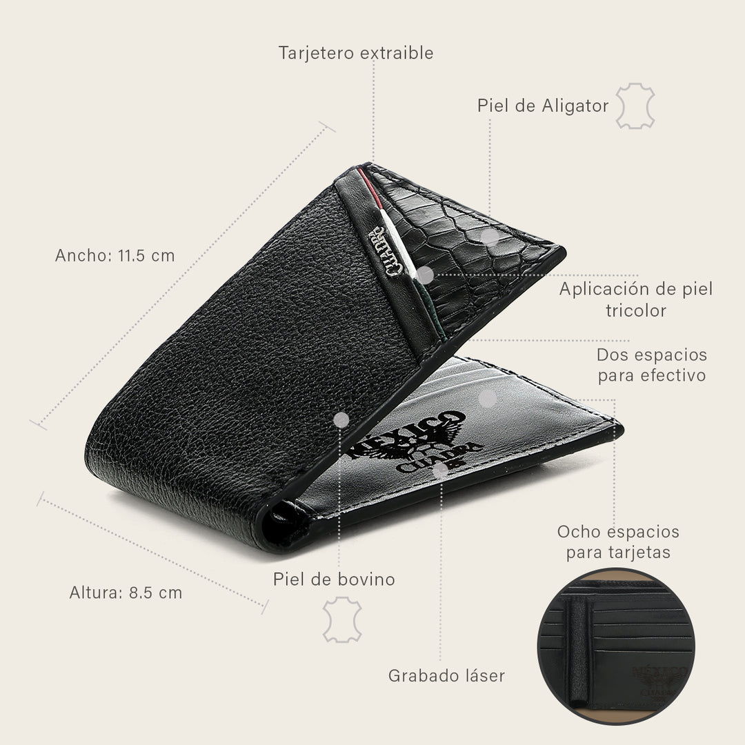 Cartera en piel genuina de alligator para caballero edición limitada 2026