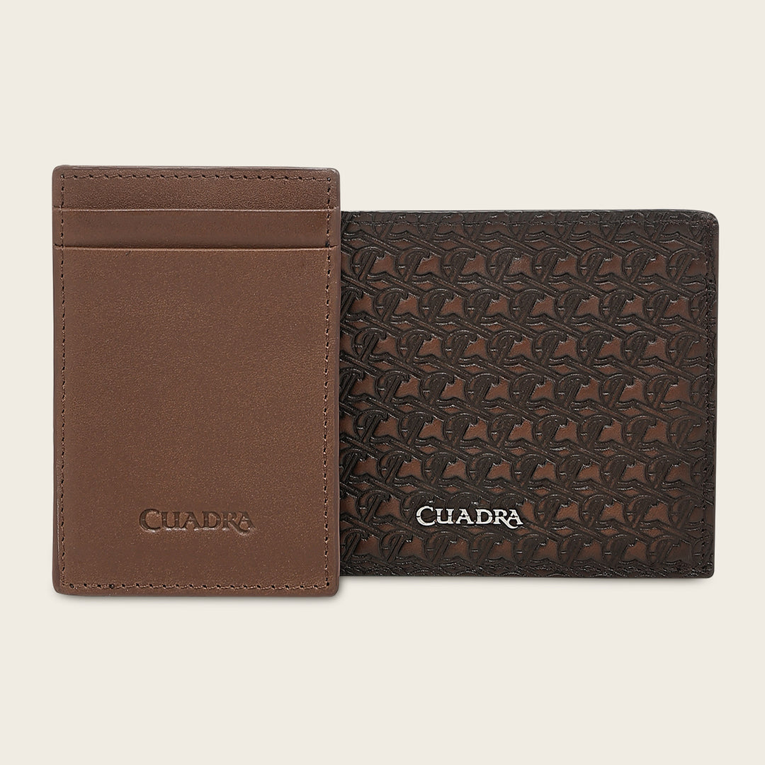 Cartera en piel genuina de bovino para caballero