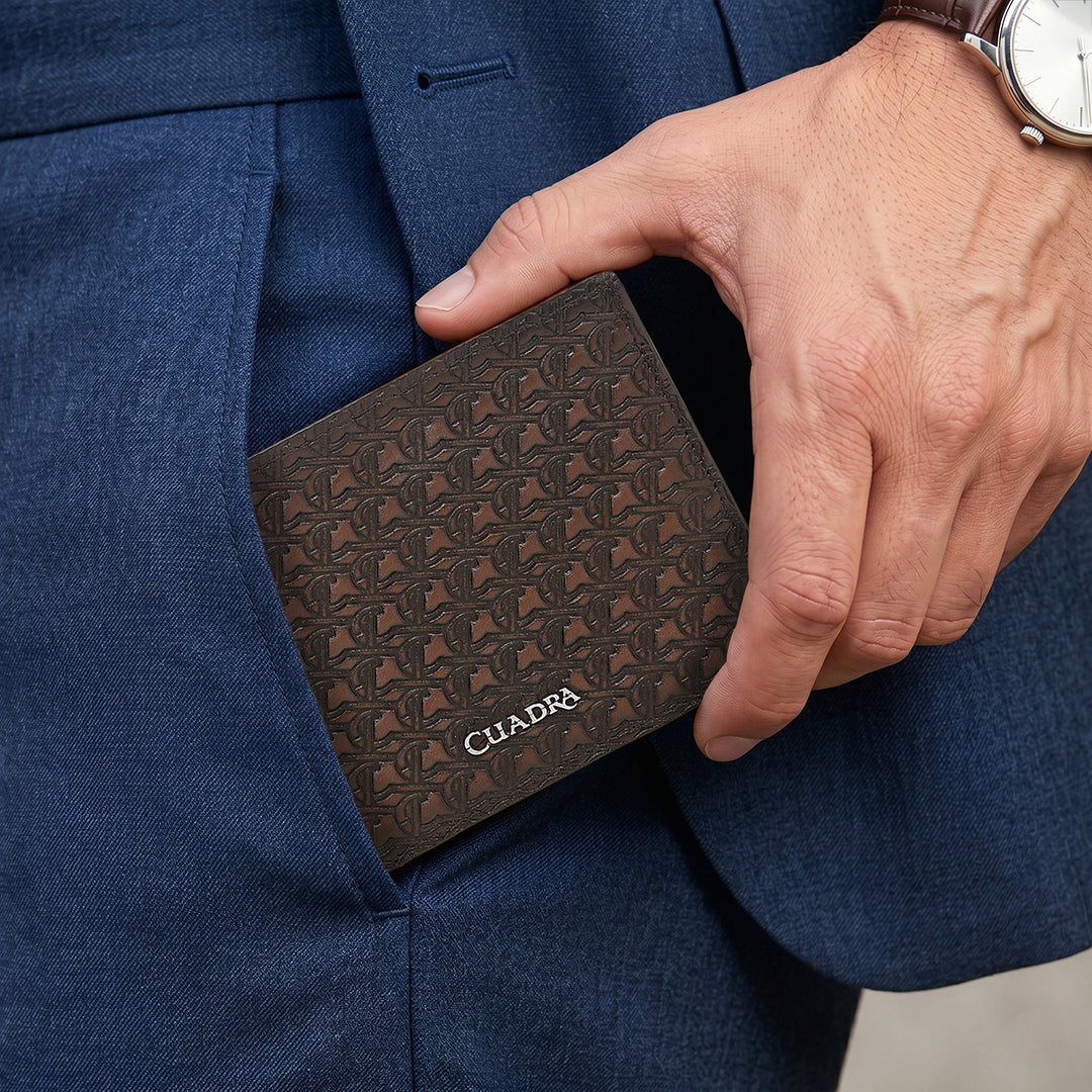 Cartera en piel genuina de bovino para caballero