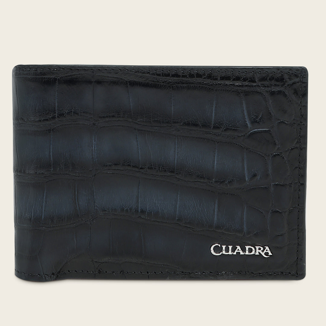 Cartera "Edición limitada del 35 aniversario Cuadra” Full Exotic en piel genuina de alligator para caballero
