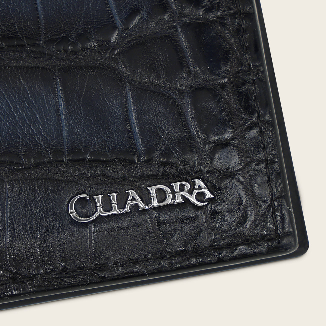 Cartera "Edición limitada del 35 aniversario Cuadra” Full Exotic en piel genuina de alligator para caballero