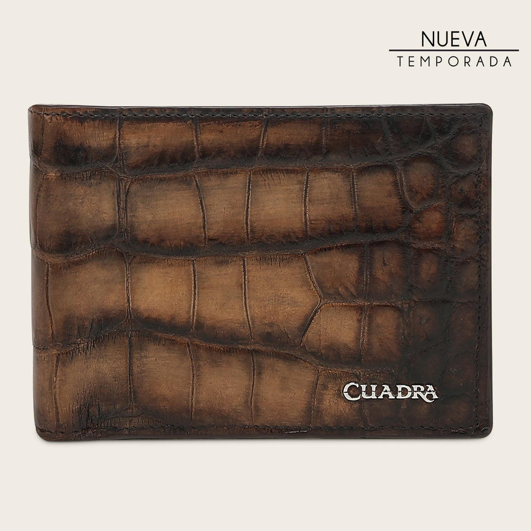 Cartera "Edición limitada del 35 aniversario Cuadra” Full Exotic en piel genuina de alligator para caballero