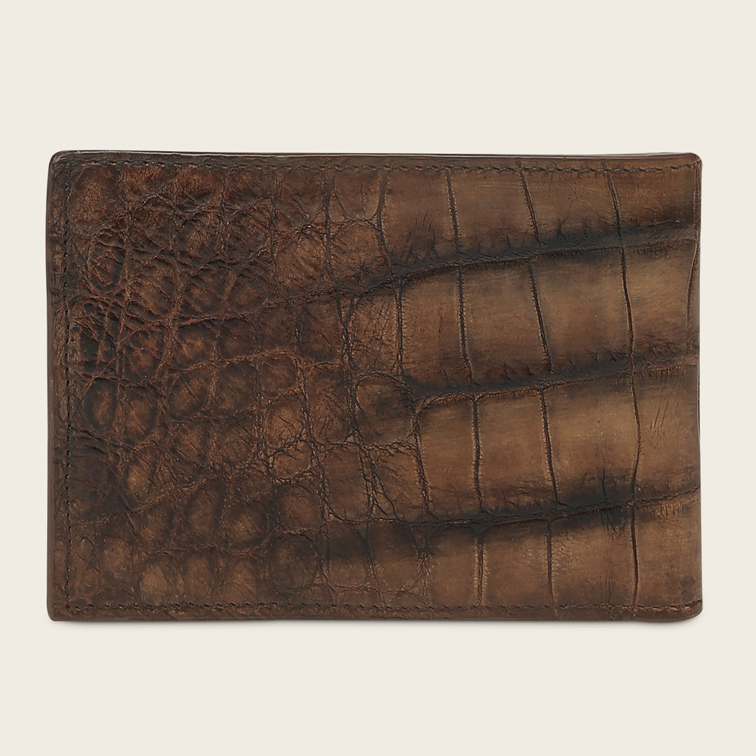 Cartera "Edición limitada del 35 aniversario Cuadra” Full Exotic en piel genuina de alligator para caballero