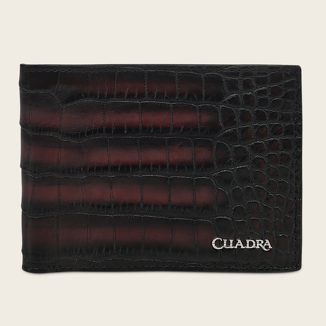 Cartera "Edición limitada del 35 aniversario Cuadra” Full Exotic en piel genuina de alligator para caballero