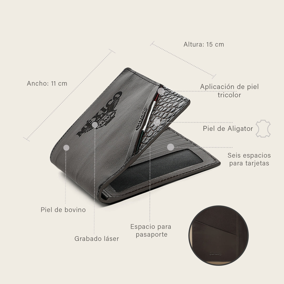 Portapasoporte en piel genuina de alligator para caballero edición limitada 2026