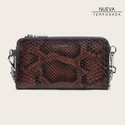 Cartera en piel genuina de pitón para dama Carteras 