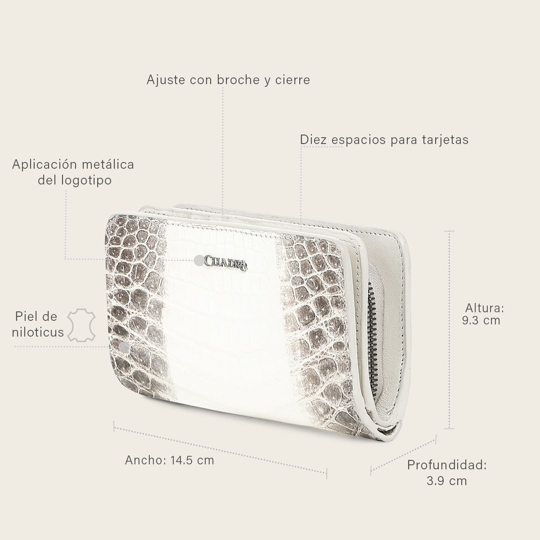 Cartera en piel genuina de niloticus para dama