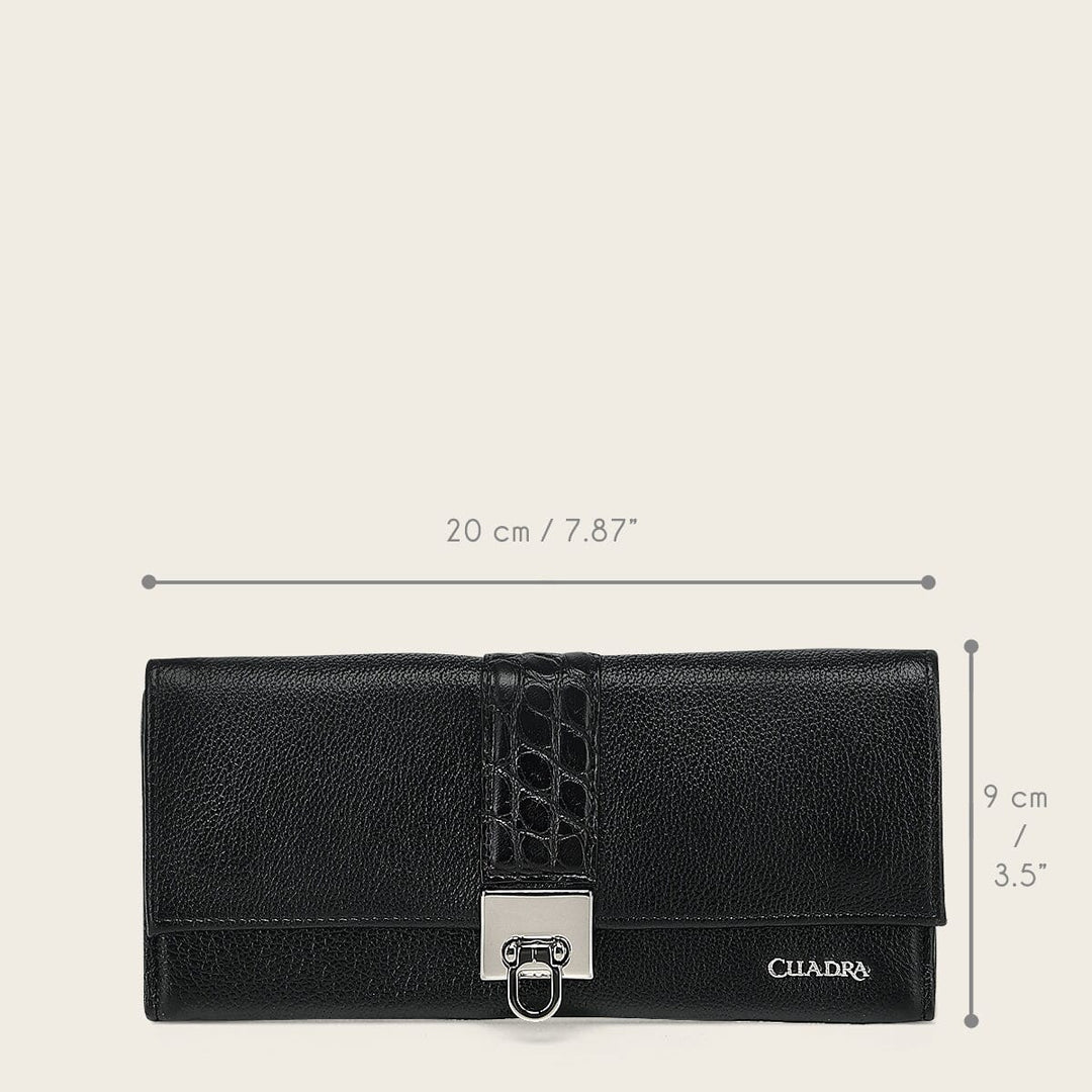 Cartera en piel genuina de alligátor para dama Carteras 