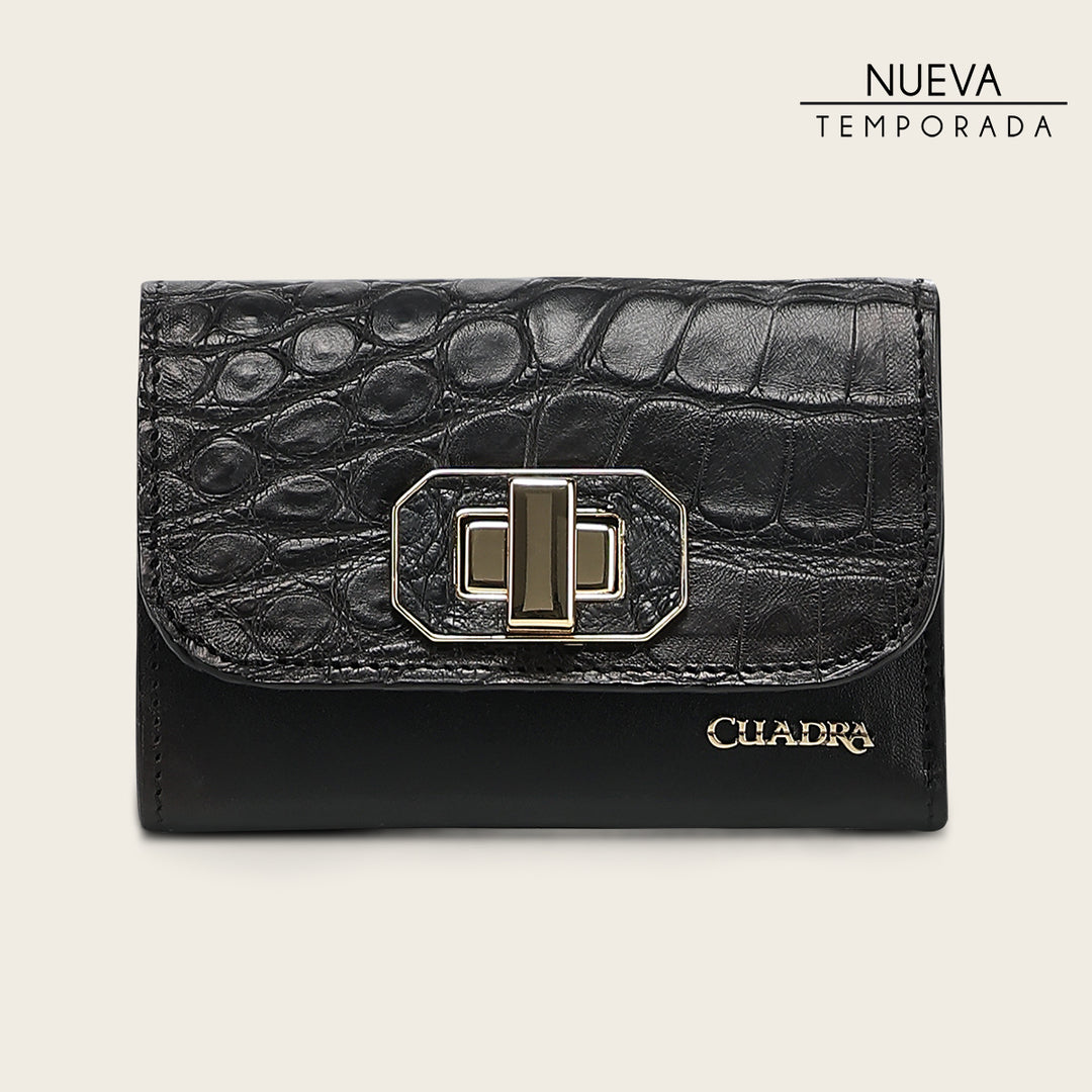 Cartera en piel genuina de alligator para dama