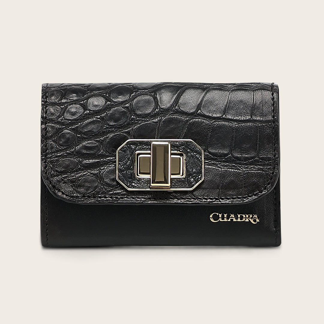 Cartera en piel genuina de alligator para dama