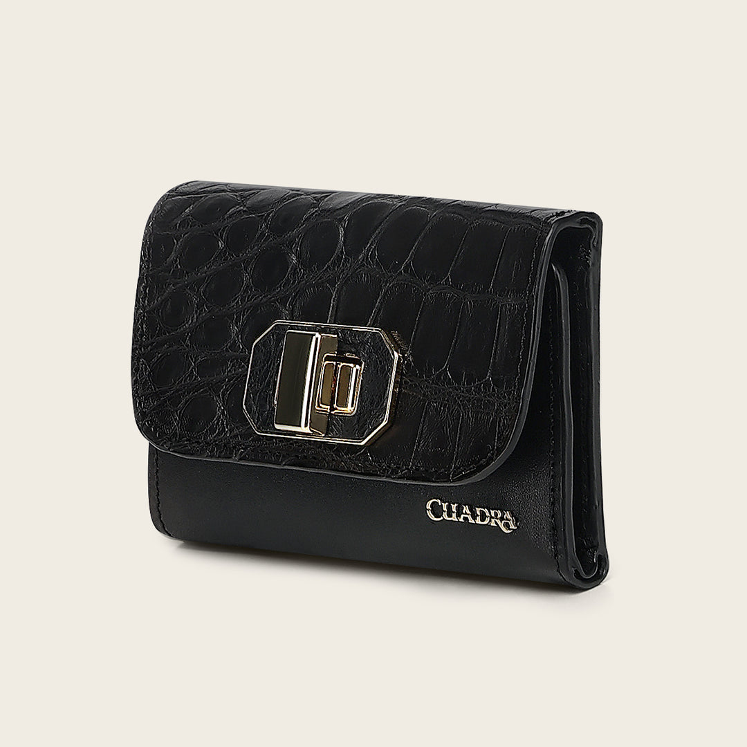 Cartera en piel genuina de alligator para dama