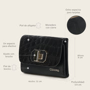 Cartera en piel genuina de alligator para dama