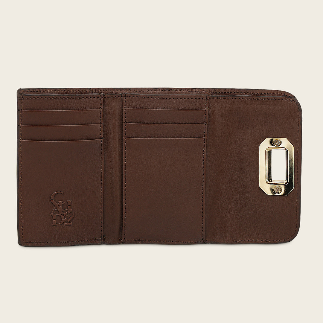 Cartera en piel genuina de pitón para dama