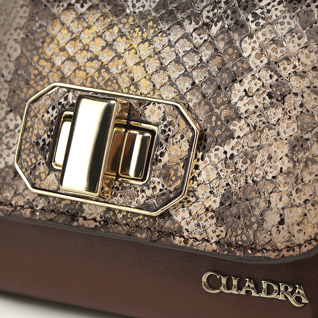 Cartera en piel genuina de pitón para dama