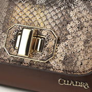 Cartera en piel genuina de pitón para dama