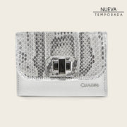 Cartera en piel genuina de pitón para dama