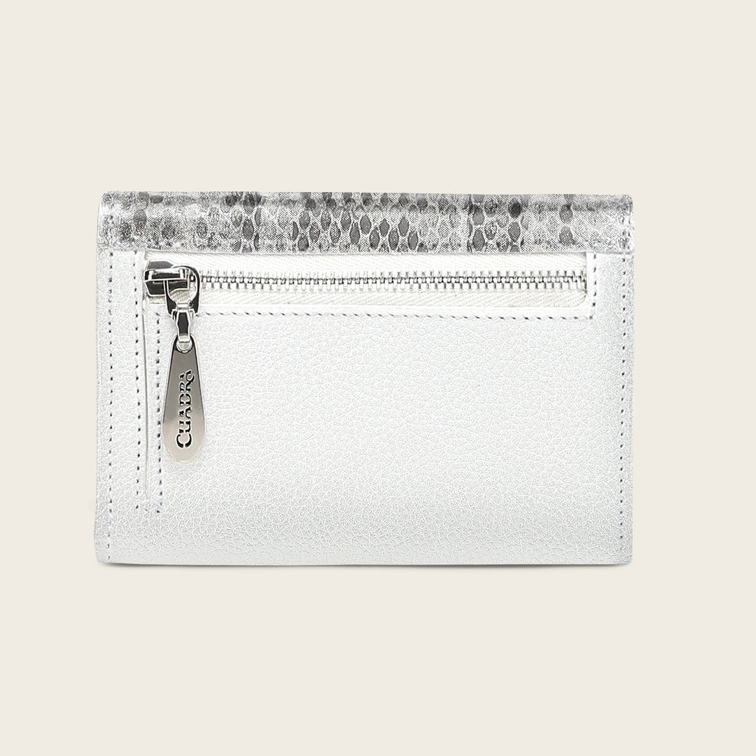 Cartera en piel genuina de pitón para dama