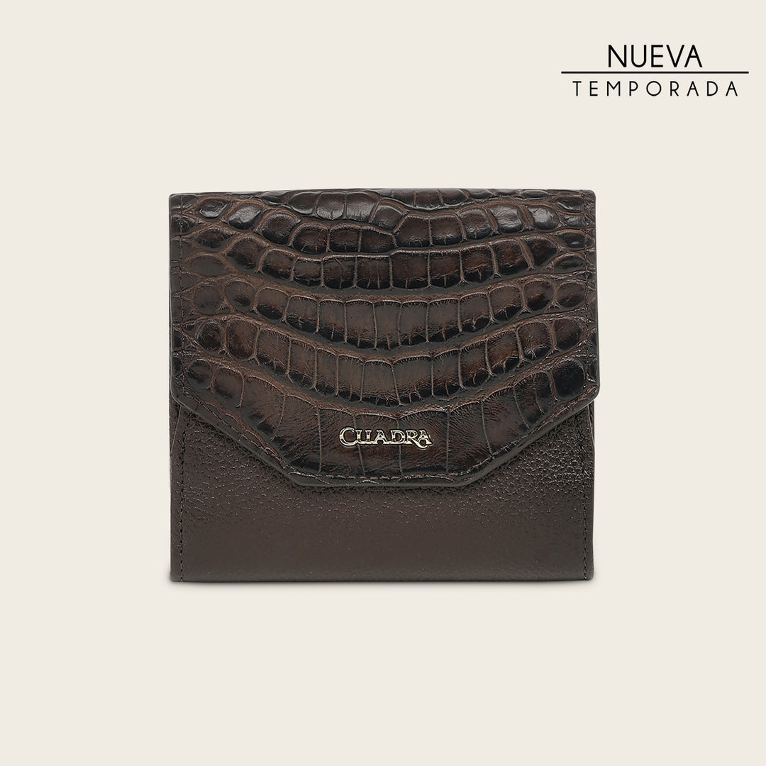 Cartera en piel genuina de alligator para dama