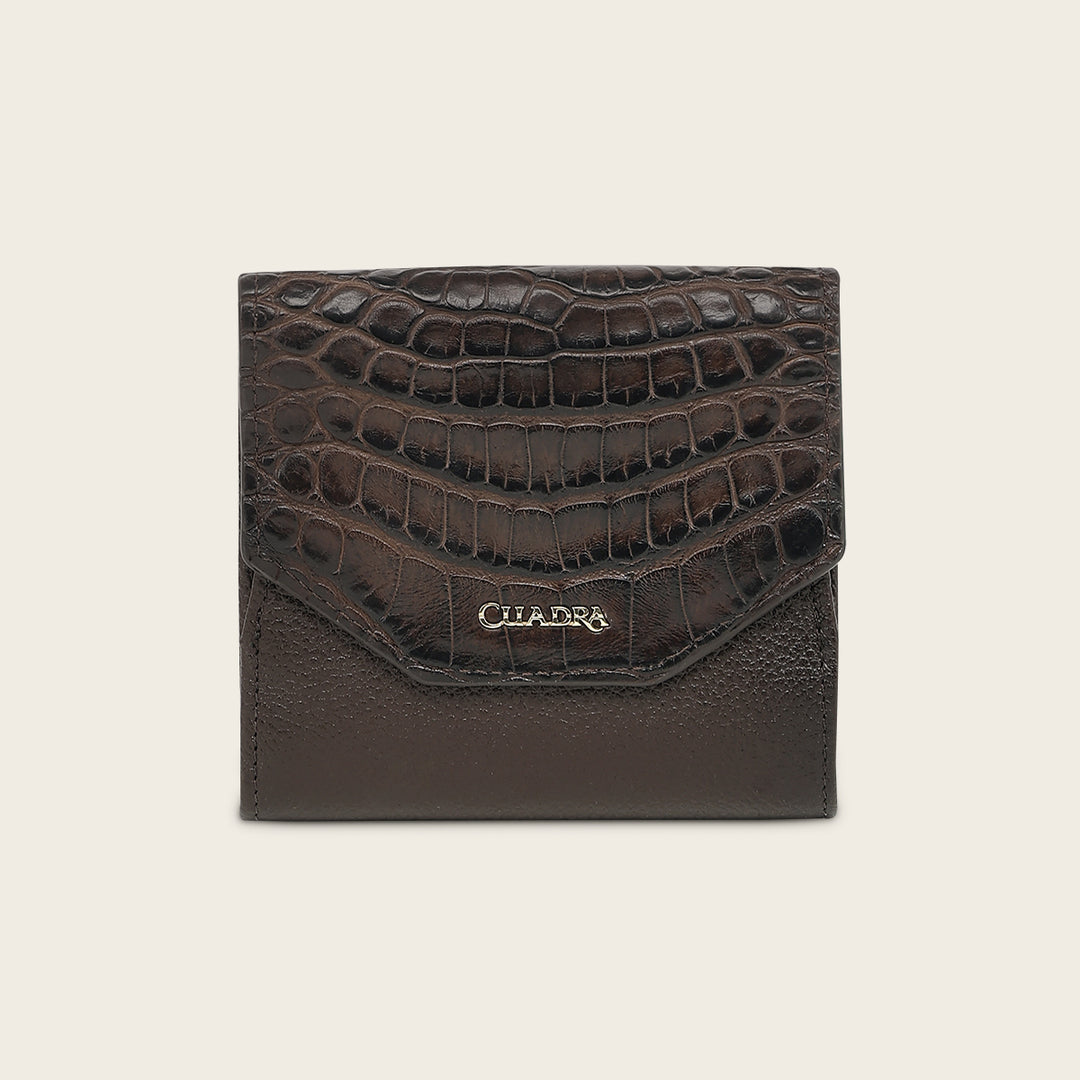 Cartera en piel genuina de alligator para dama