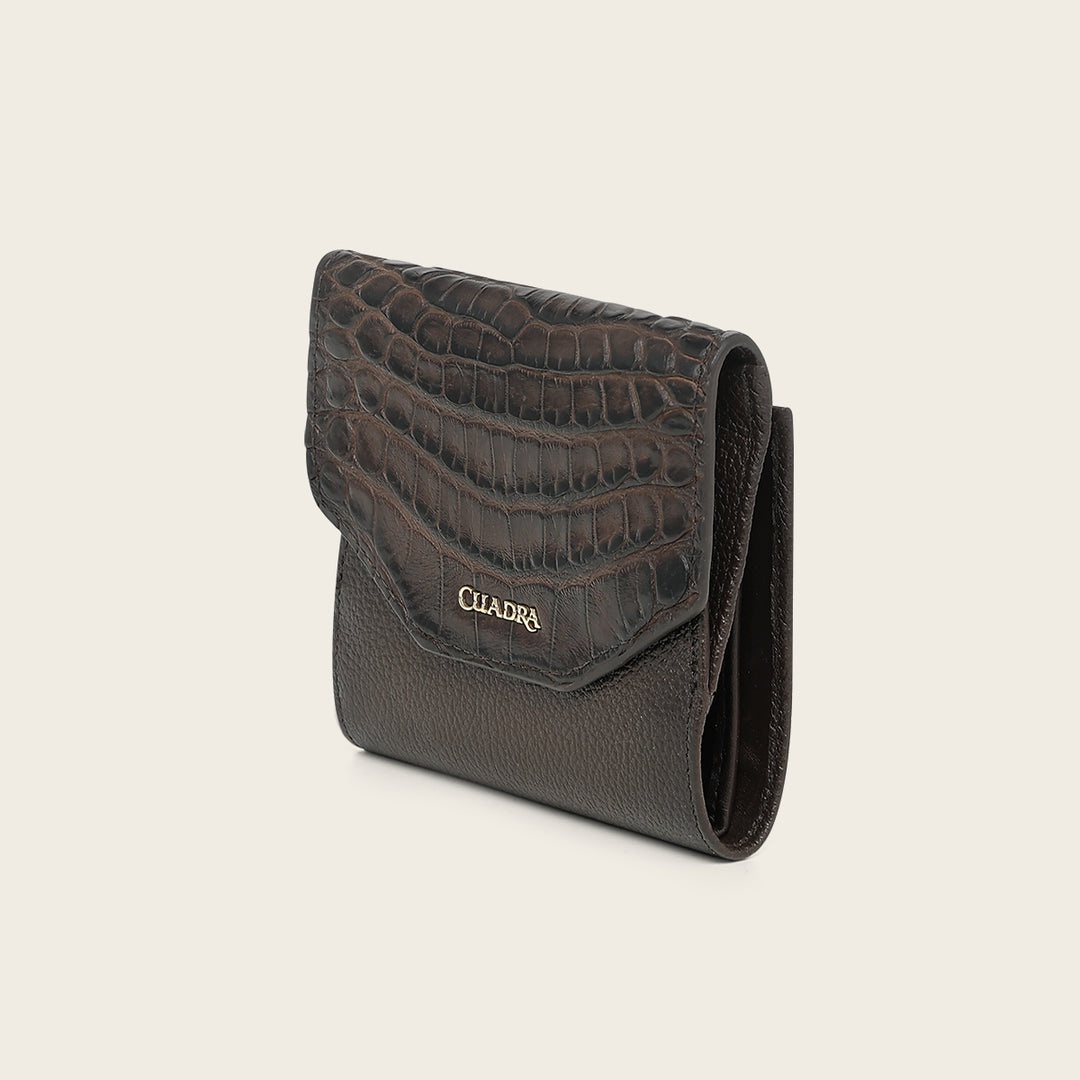 Cartera en piel genuina de alligator para dama