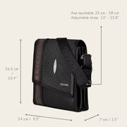 Bandolera en piel genuina de mantarraya para caballero Bolsos y Maletas 