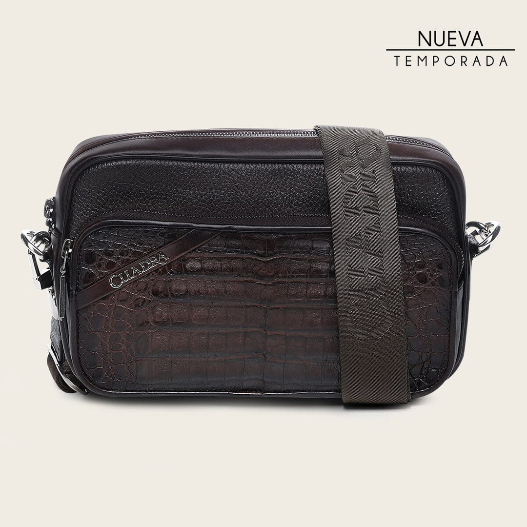 Bandolera en piel genuina de fuscus para caballero Bolsos y Maletas 