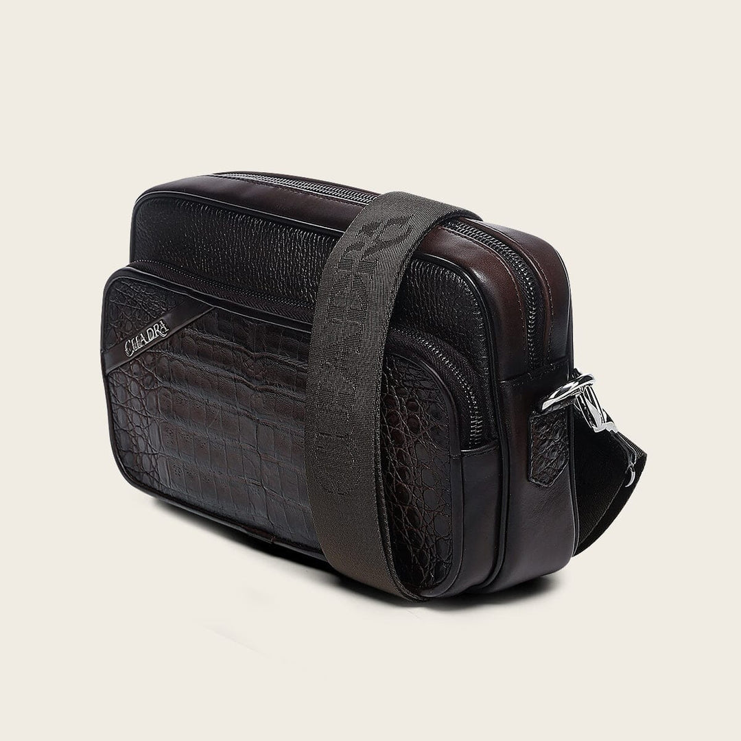 Bandolera en piel genuina de fuscus para caballero Bolsos y Maletas 