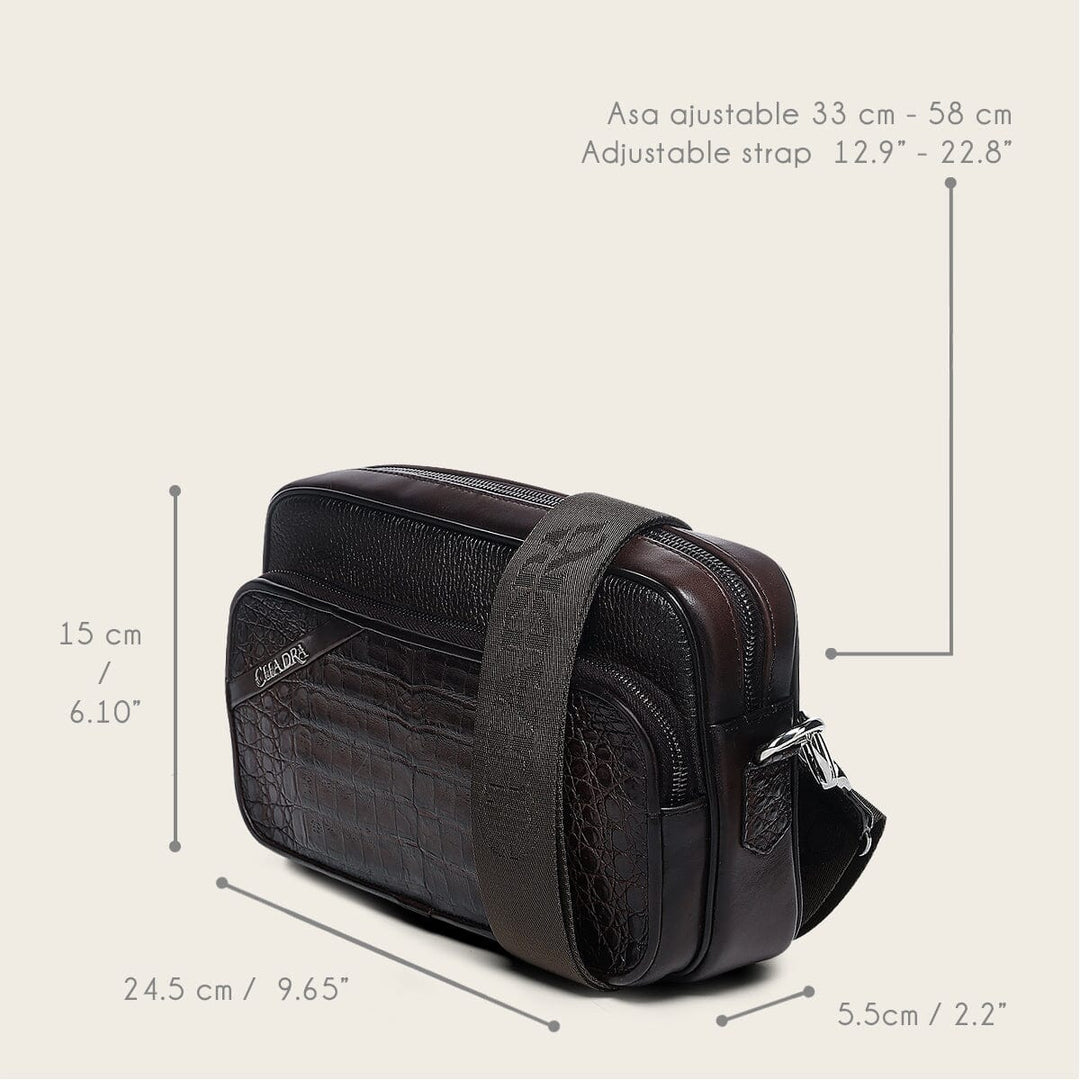 Bandolera en piel genuina de fuscus para caballero Bolsos y Maletas 