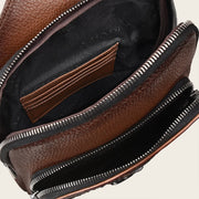 Bandolera en piel genuina de pitón para caballero Bolsos y Maletas 