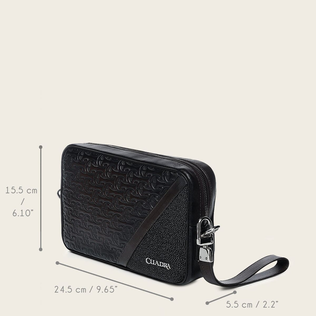 Documentera en piel genuina de mantarraya para caballero Bolsos y Maletas 