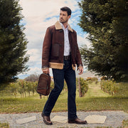 Mochila en piel genuina de tiburón para caballero Bolsos y Maletas 