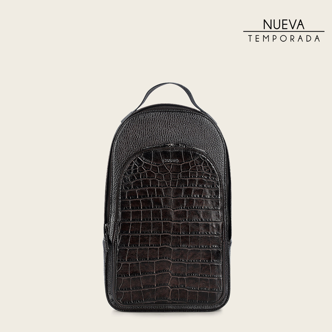 Backpack en piel genuina de alligator para caballero