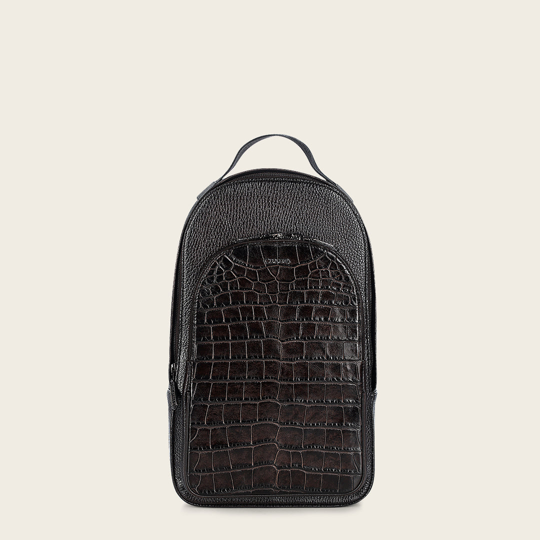 Backpack en piel genuina de alligator para caballero