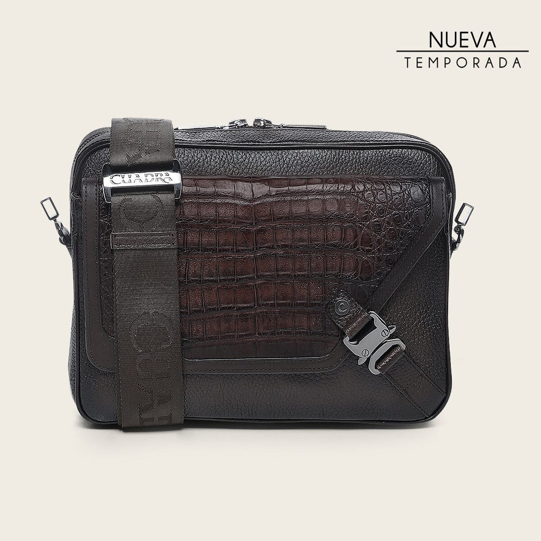 Bandolera en piel genuina de fuscus para caballero Bolsos y Maletas 