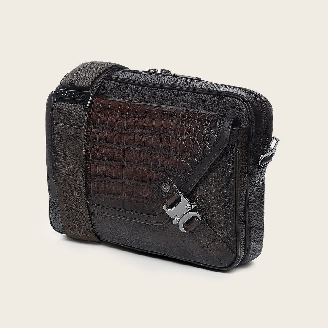 Bandolera en piel genuina de fuscus para caballero Bolsos y Maletas 